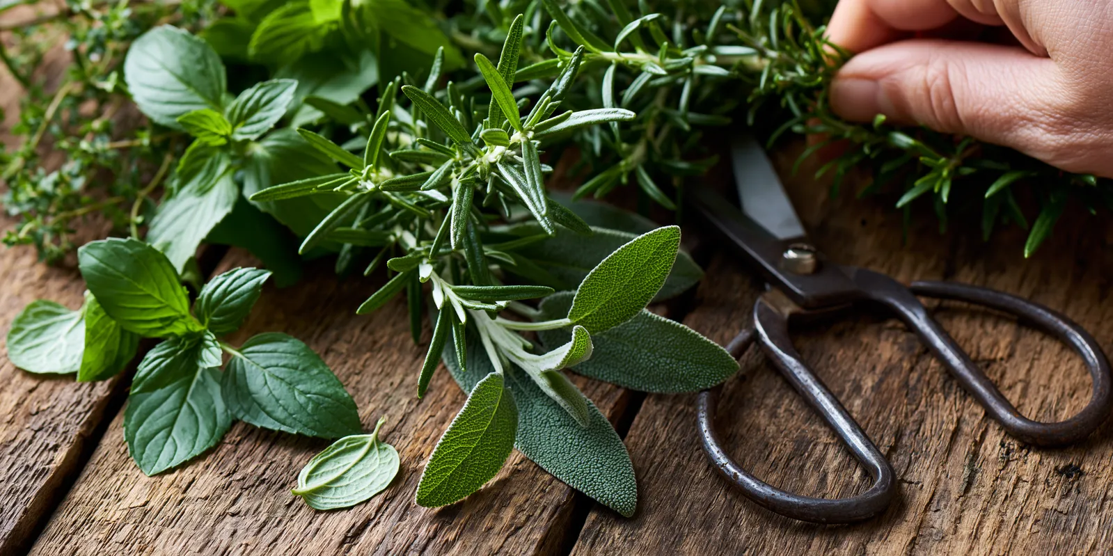 tchitcha. fresh garden herbs being cut with scissors scattere 0f50648d dcd2 4234 8bf5 647c938a002a 3 pour ménopause et